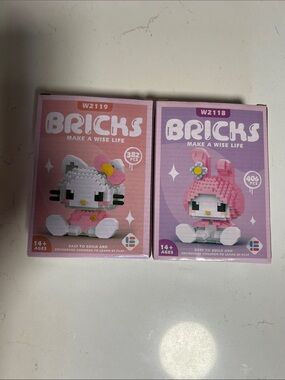 BRICKS Cute Kitty Building Set - Pink & White